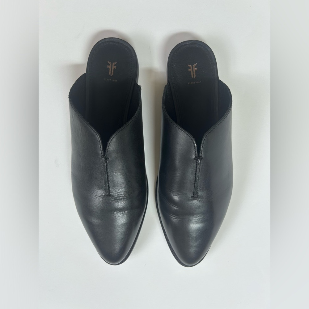 Frye Nolan Seam Mules Black Size 8